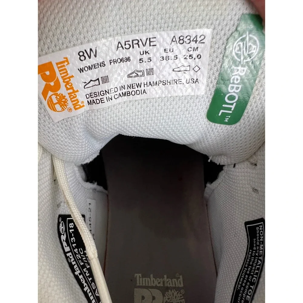 Timberland Pro Serra‎ Womens White Gold Composite Toe Work Safety Sneakers Sz 8W